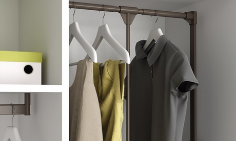 Appendiabiti saliscendi per armadio Emuca, realizzato in acciaio