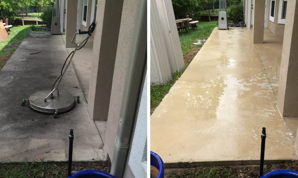 Driveway Wash with Free Sidewalk or BOGO Patio Pressure Washing
