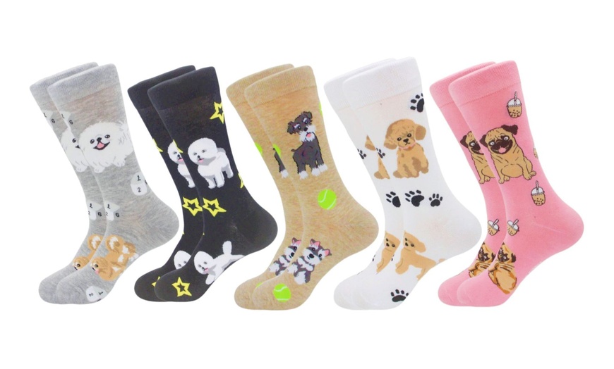 Image 1: Calcetines con diseño de perro 