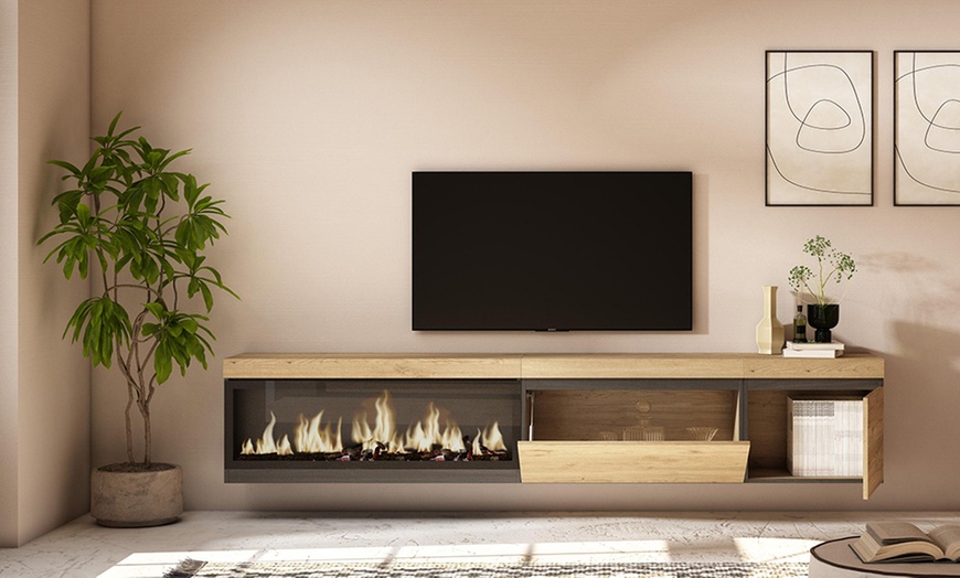 Image 13: Meuble TV suspendu avec grande capacité de rangement  