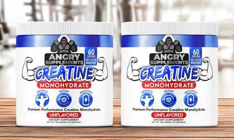 Angry Supplements 100% Creatine Monohydrate Premium Unflavored Powder 2-Pack Angry Supplements 100% Creatine Monohydrate Premium Unflavored Powder 2-Pack