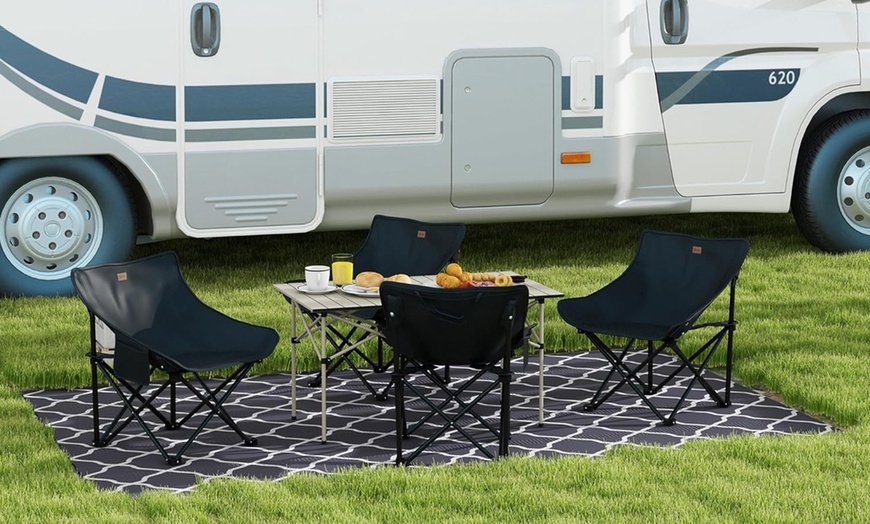 Image 10: Outsunny Two-Seater Portable Aluminium Table