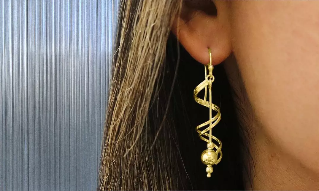 Italian Sterling Silver Spiral Ball Drop Earrings
