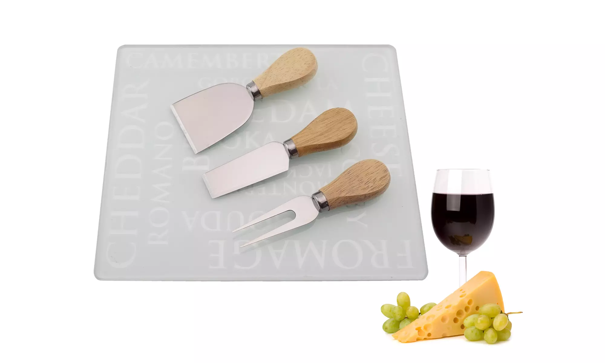 Imperial Home Glass Charcuterie and Cheese Board Set (4-Piece) - Second Medium