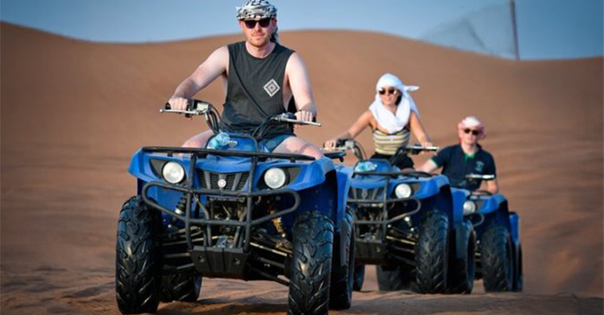 Desert Safari + Centralized Van Pick-Up/30-Min Quad Bike For 1,2, Or 4 Desert Safari + Centralized Van Pick-Up/30-Min Quad Bike For 1,2, Or 4