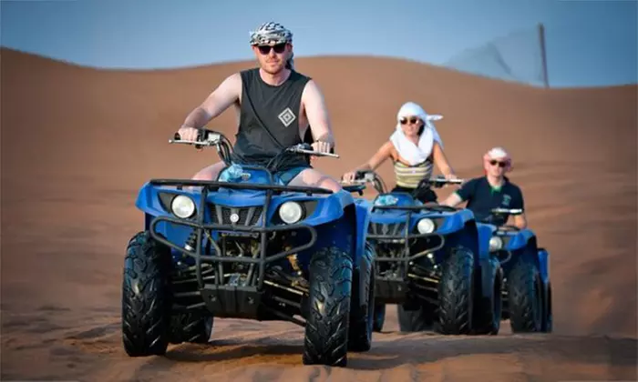 Desert Safari+Centralized Van Pick-Up/30Min Quad Bike for 1,2,or 4 w/ Desert Challengers Tourism (Up to 67% Off) - Primary Image