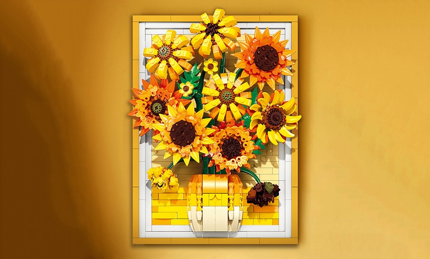 Image 2: LEGO Inspired Vincent van Gogh Sunflowers Series DIY Building Blocks