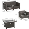 Image 5: Outsunny 5-Piece Rattan-Effect Furniture Set with Gas Fire Pit Table