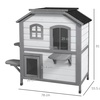 Image 6: PawHut Cat House Spacious Two-Level Design for Indoor/Outdoor Use