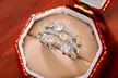 CZ Multi-Stone Three Row Band in White, Yellow Gold  Accents - Second Medium