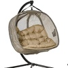 Image 1: Outsunny Double Hanging Egg Chair in Grey or Cream