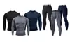Mens Workout Compression Set Pants & Long Sleeve Shirts Thermal Base Layer Set