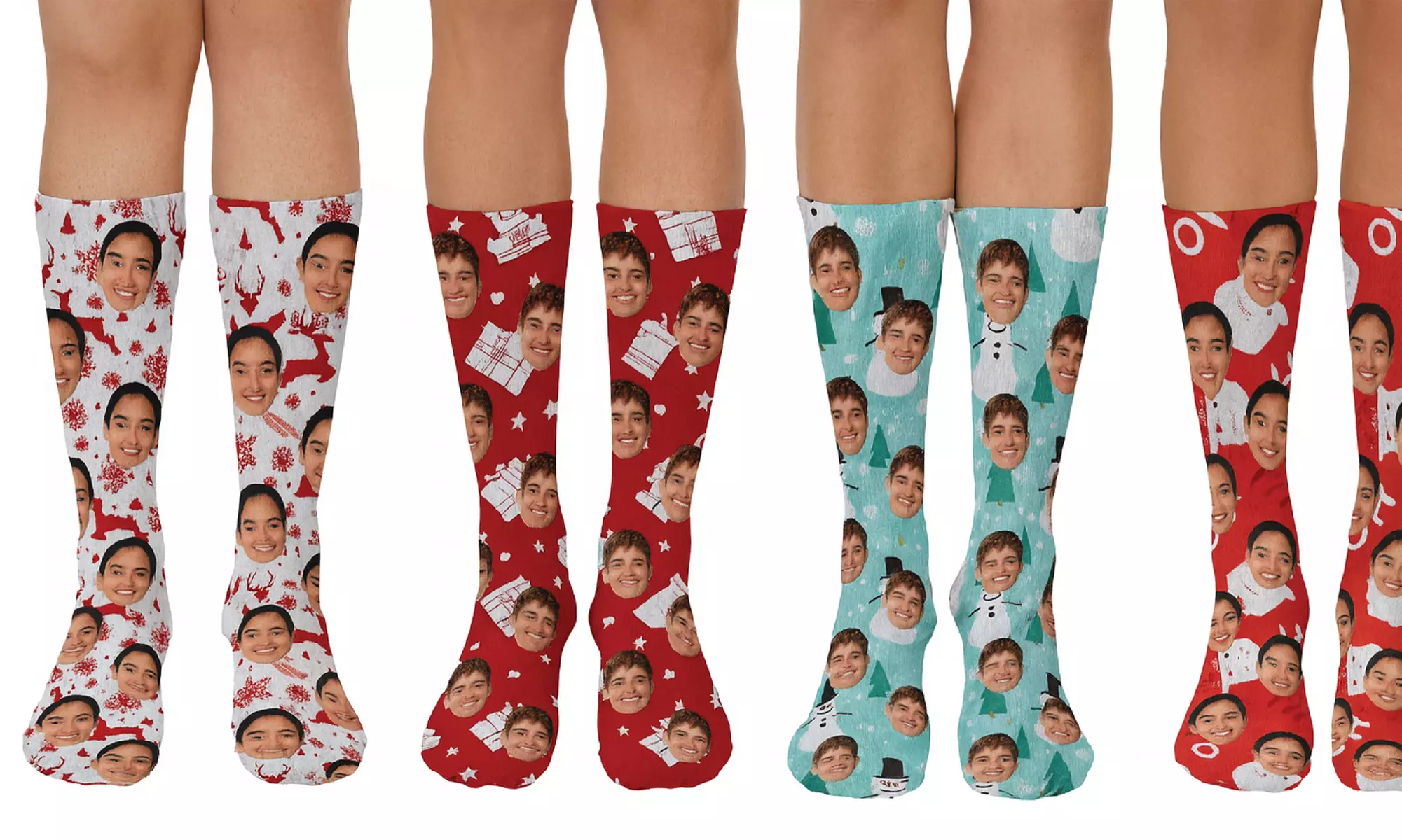 One or Two Pairs of Personalised Christmas Face Socks