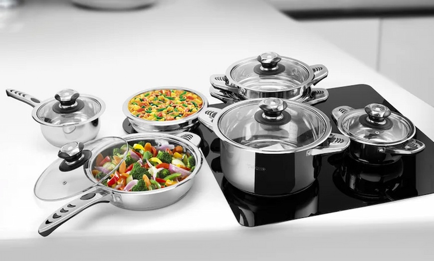 Image 7: Royalty Line 16- oder 18-teiliges Edelstahl-Kochgeschirr-Set