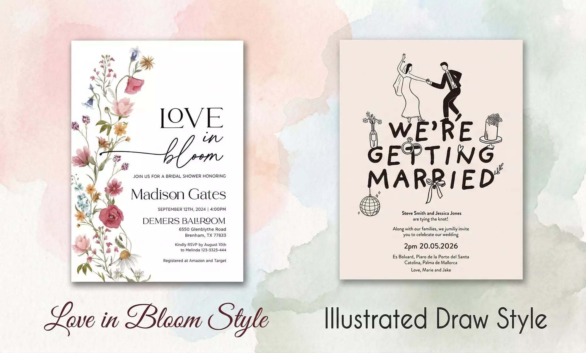 Personalized Wedding Invitation Cards - Digital File
