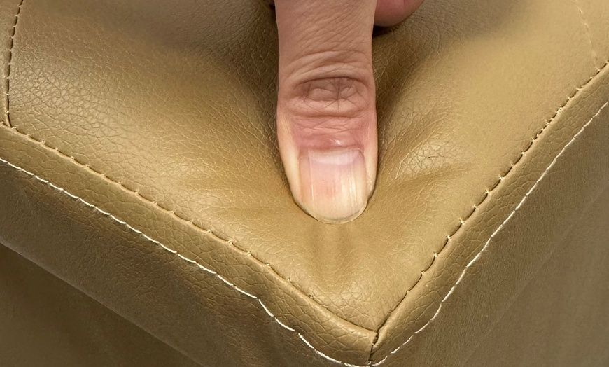 Image 20: Soft Upholstered Pouf with Hidden Storage