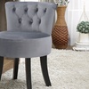 Image 1: Living And Home Velvet Tufted Dressing Table Stool