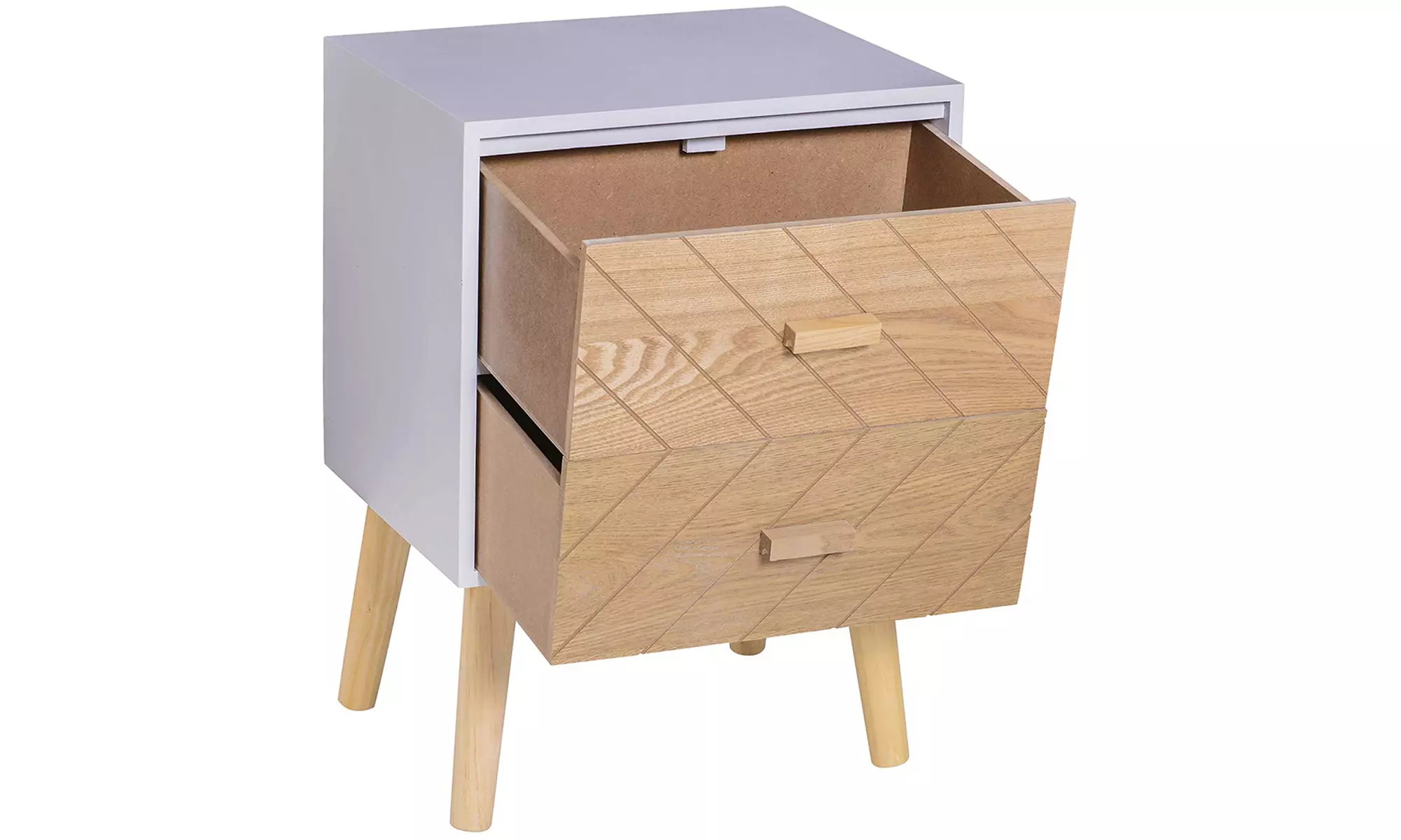 HomCom Bedside Table with 2 Drawers