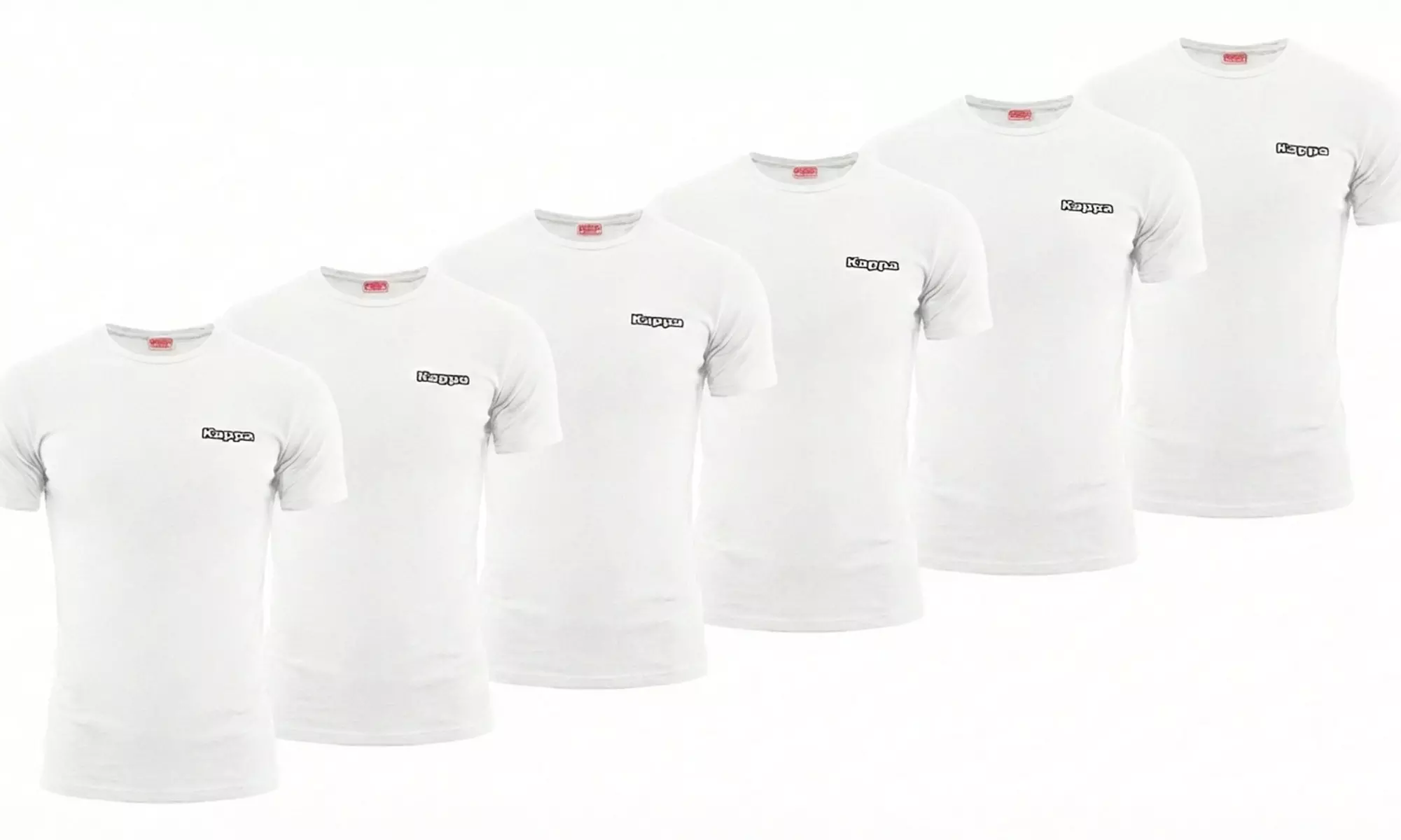 Pack di 6 t-shirt da uomo Kappa in cotone bielastico