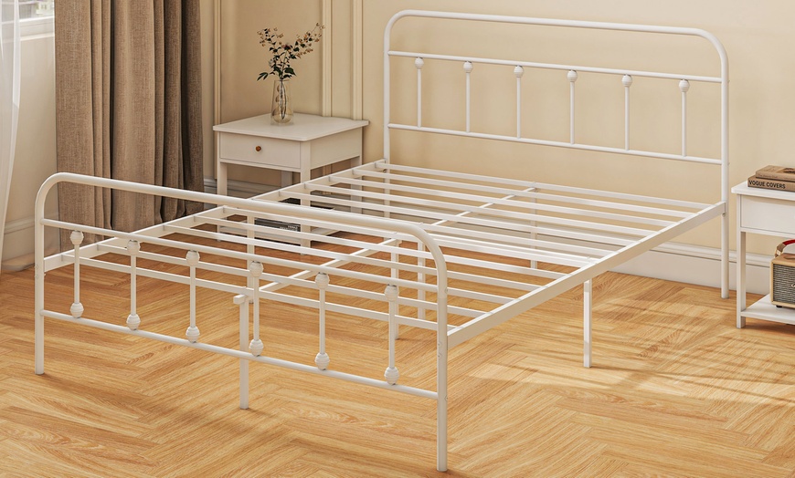 Image 22: HomCom Metal Bed Frames in Various Sizes and Colours