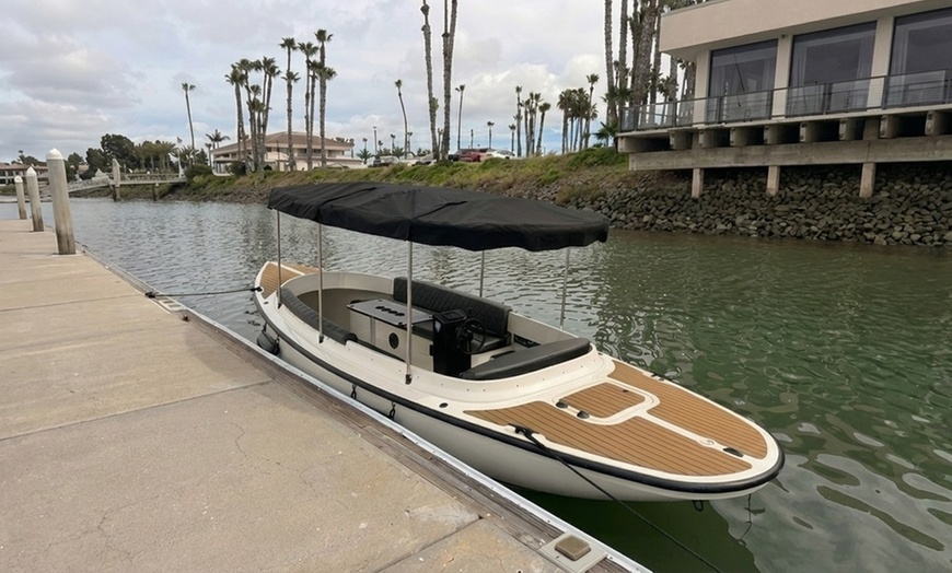 Image 3: Cruise in Style: Electric Boat Rental, 1,2, or 3 hr. Non-Captained