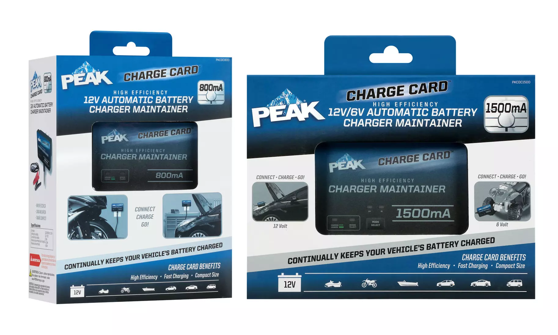 Peak Auto 800mA and 1500mA Car Battery Charger and Maintainer - Primary Image