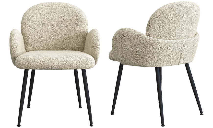 Image 3: Lot de 2 fauteuils de table "Alicia" en tissu Cozy de Doosense 