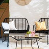 Image 10: Four-Piece Neo Wicker Bamboo Style Garden Sofa Table Chairs Set