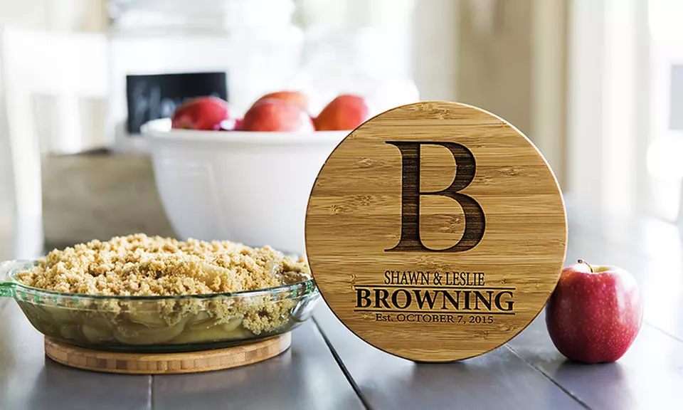 Two, Three, Five, or Ten Personalized Solid Bamboo Trivets from Qualtry (Up to 63% Off)  - Primary Image
