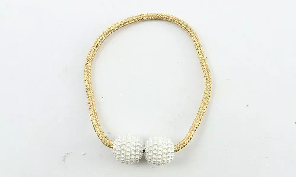 2Pcs Curtain Tie Backs Magnetic Ball Buckle Holder Tieback Clips Window Home