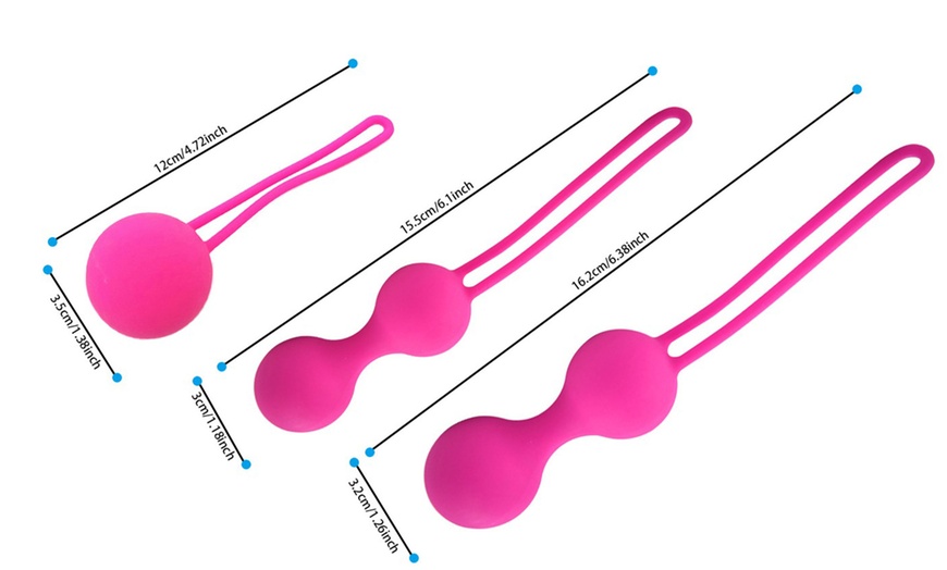 Image 6: 3Pcs/set Silicone Kegal Exercise Balls Tightening Vaginal Muscle Control