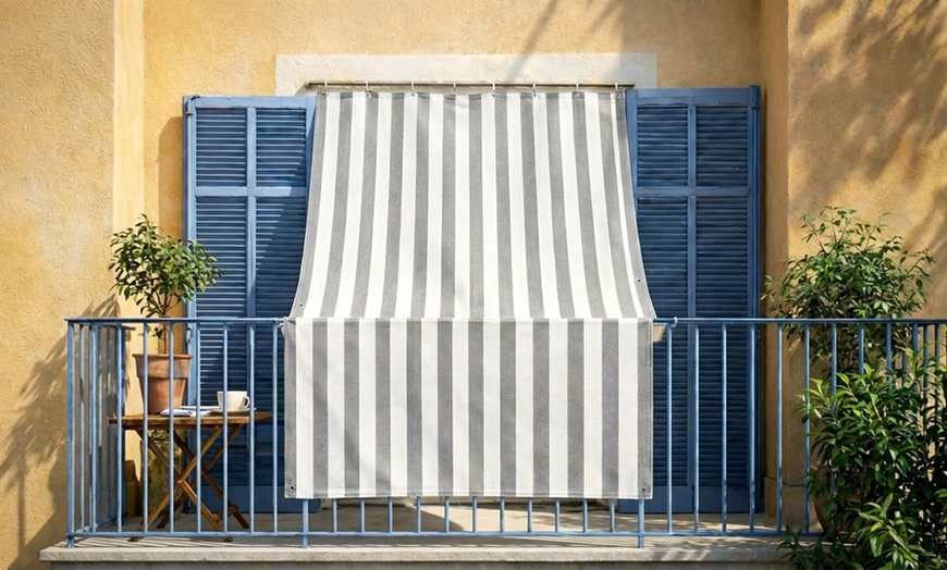 Image 5: Tenda da sole a righe Caraibi con occhielli