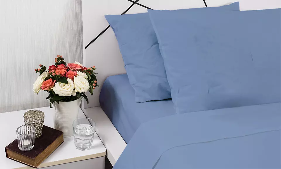 Completo Lenzuola Puro Cotone Alta qualità Made in Italy angolo 30 cm