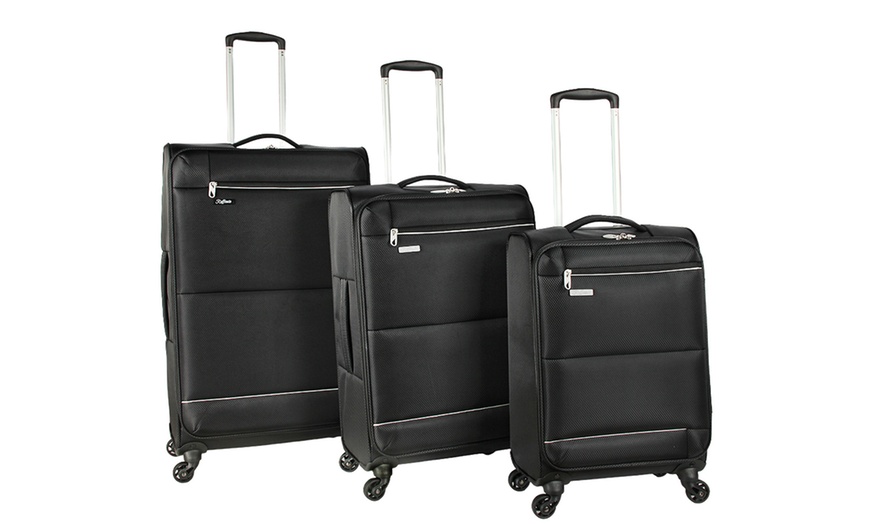 Image 6: Set of 3 Lightweight Luggage - 20'', 24'', 28'' Black Suitcases 