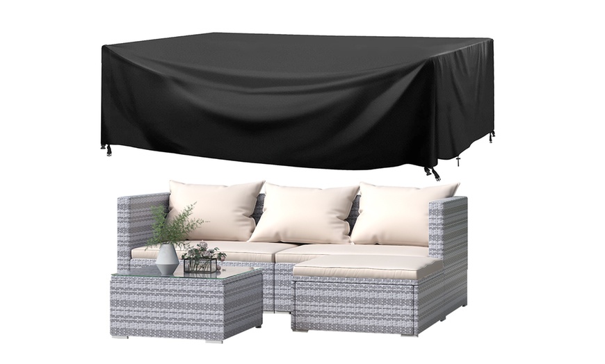 Image 5: Four-Piece Rattan-Effect Garden Sofa Set with Optional Cover