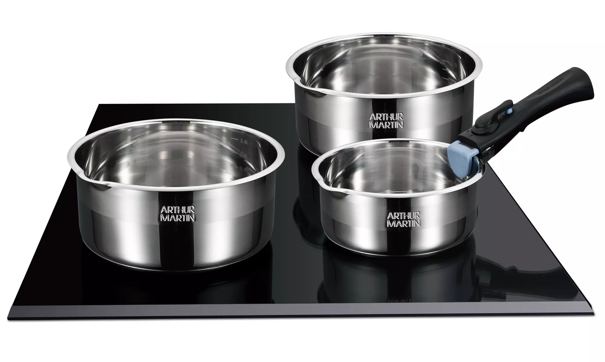 Lot de 3 casseroles ou batterie cuisine 5 ou 10 pièces Arthur Martin
