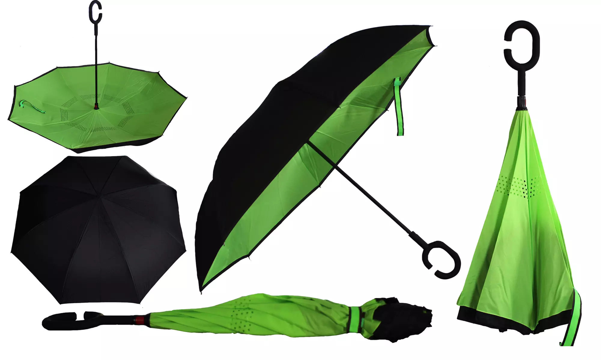 Zummy C-Handle Double-Layer Windproof Reverse Folding Smart Umbrella