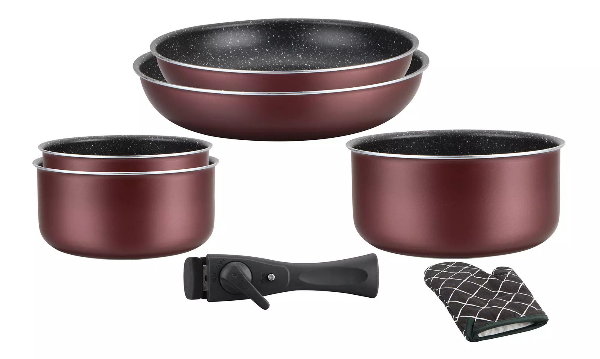 Batería de cocina con mango desmontable, de Herzberg