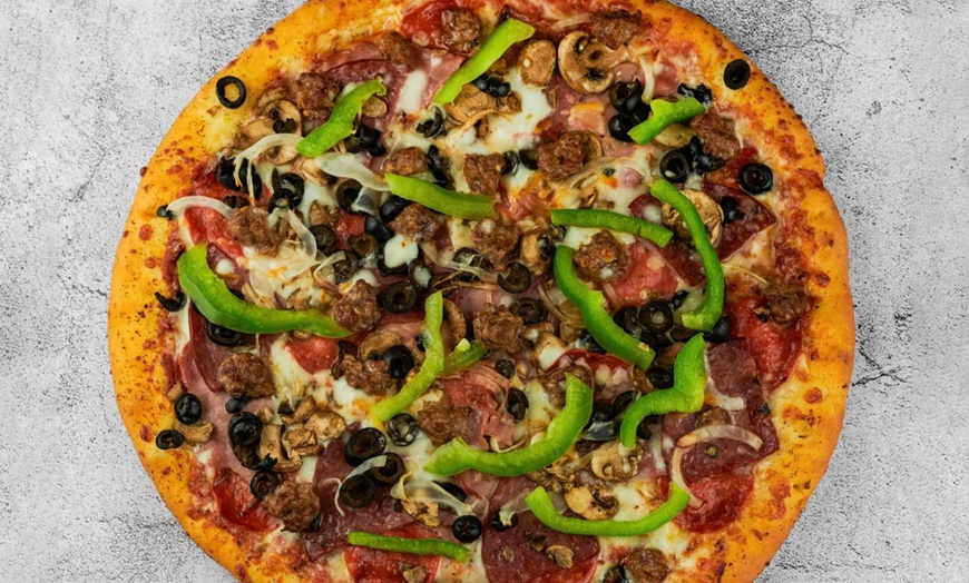 Image 3: $25 or $50 to Spend on Food and Drinks or Two Large 14-Inch Pizzas