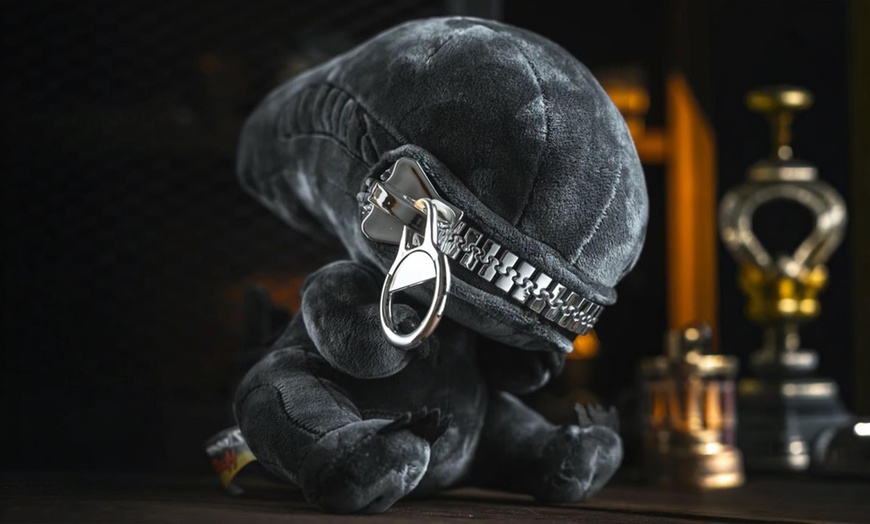 Image 2: Alien-Inspired Xenomorph Zipper Mouth Plush Soft Toy