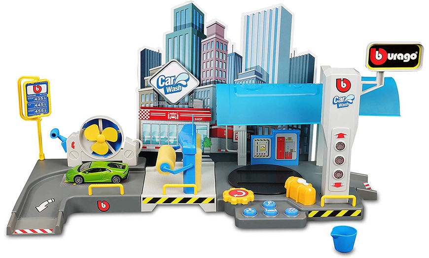 Image 1: Electronic Car Wash Play Set