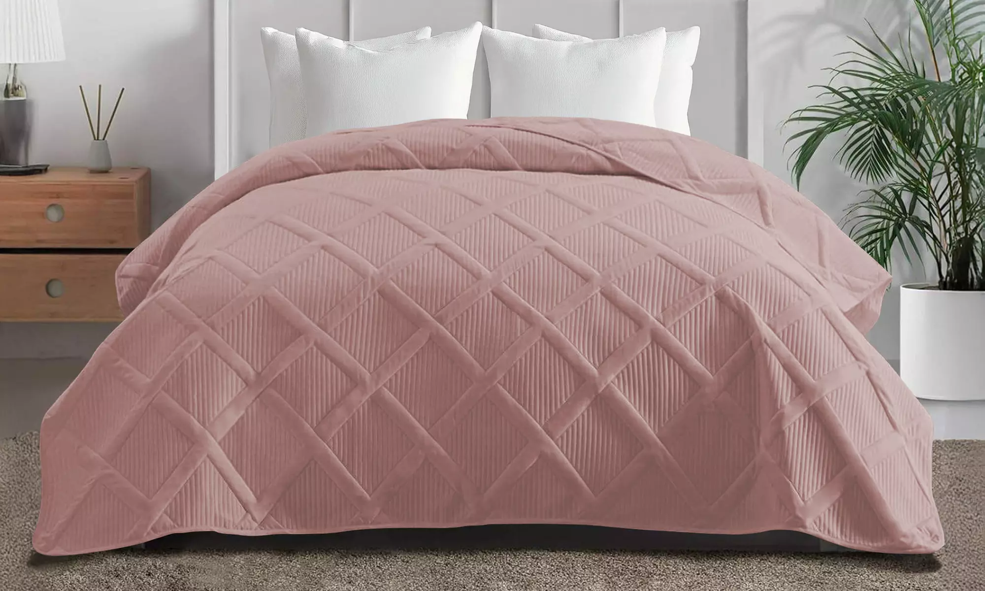 Dessus-de-lit double à carreaux