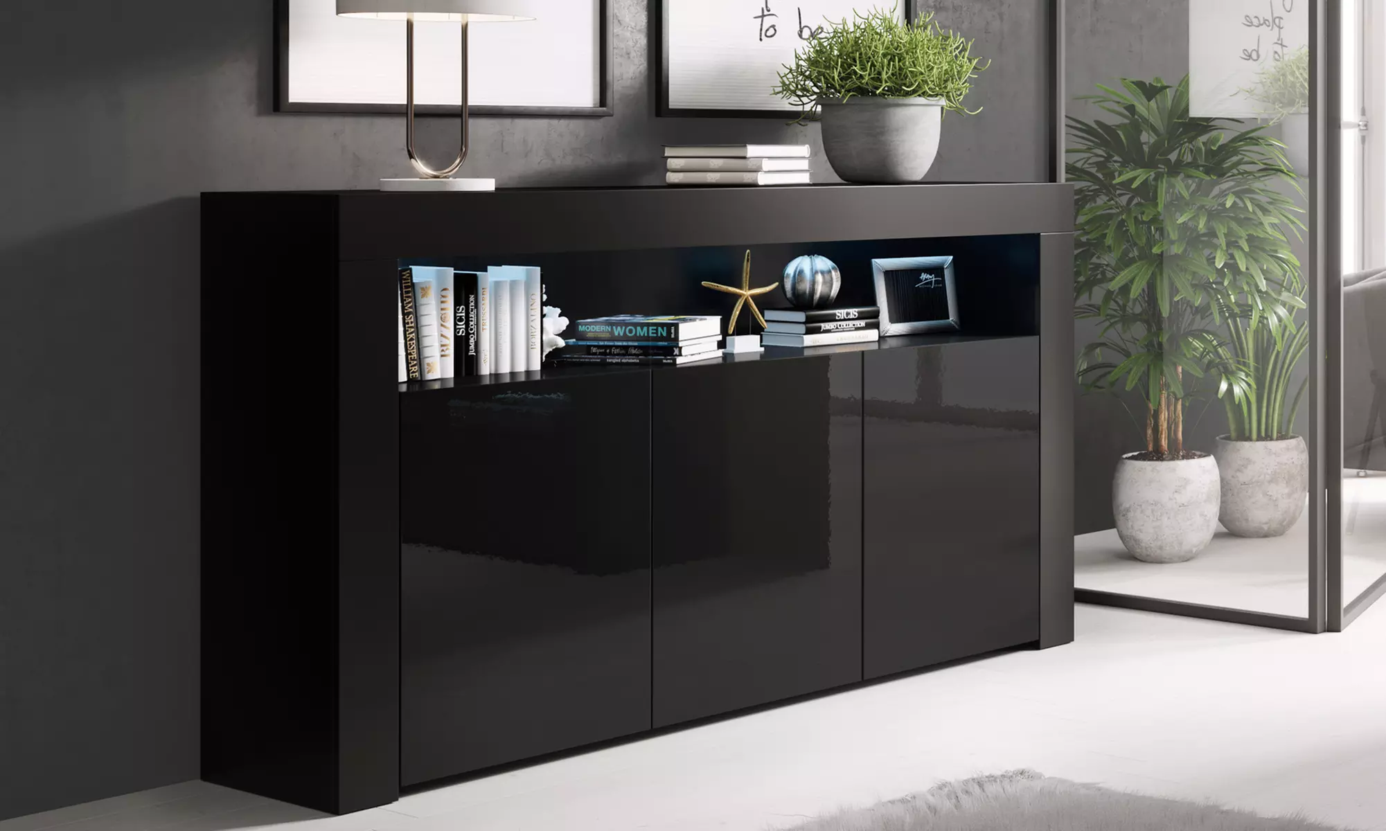 Buffet "Aker" avec lumières LED intégrées