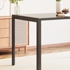 Image 2: 120×80cm Black Glass Dining Table with Metal Legs