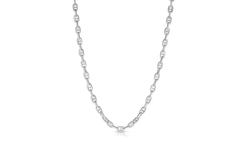 925 Sterling Silver 5.5MM Mariner Anchor Link Chain Necklace & Bracelet Italy