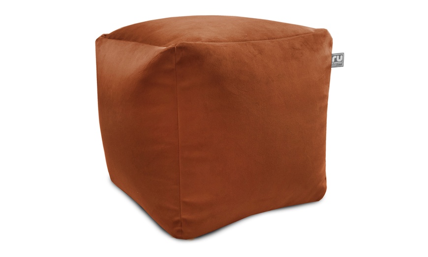 Image 6: rucomfy Velvet Cube Footstool