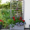 Image 1: Raised Wooden Planter with Climbing Trellis