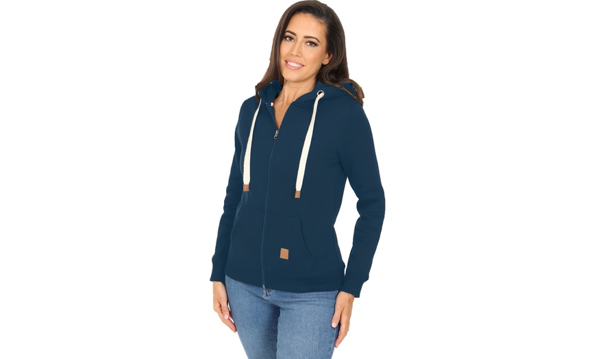 Image 16: Blu Apparel Women's Zipped Hoodie