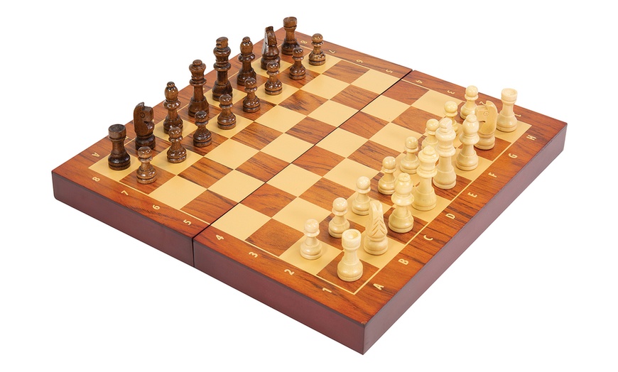 Image 2: Jeu d’échecs pliable en bois WDK Partner
