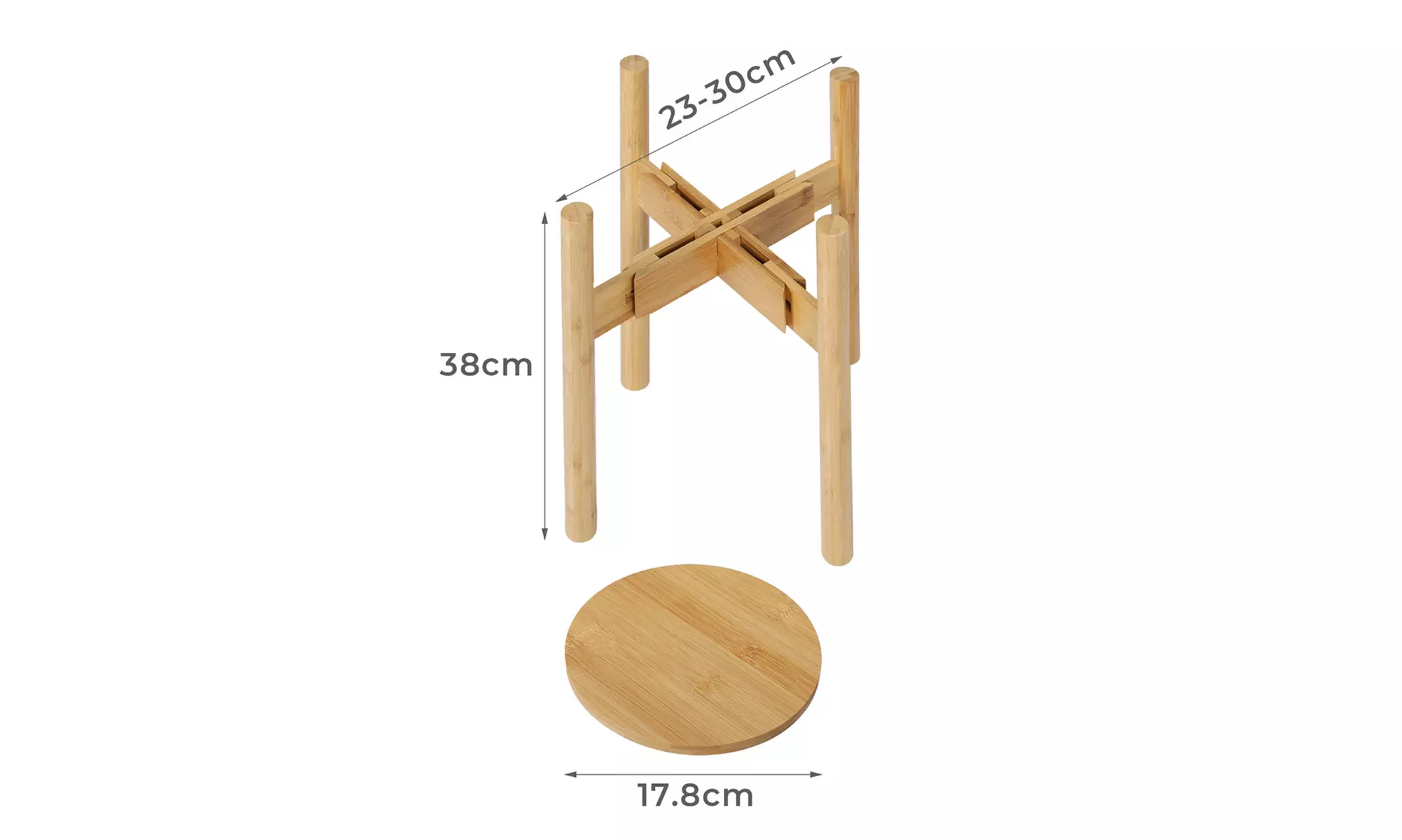 Levede Adjustable Bamboo Plant Stand - Indoor Pot Holder with Tray